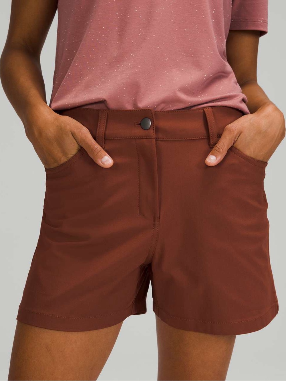 Lululemon City Sleek 5 Pocket High-Rise Short 4" Size 30 Women’s Dark Terracotta